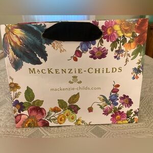 NEW 12” High x 12” Wide x 7” Deep Mackenzie Childs Gift Bag Grosgrain Handles